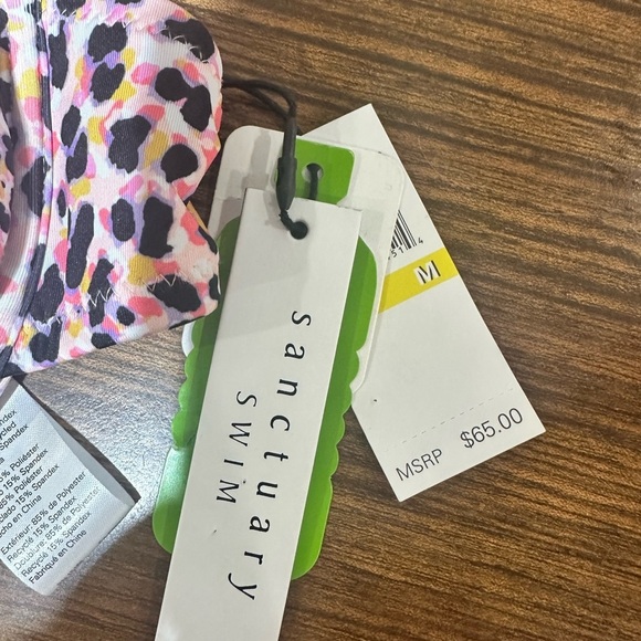 Sanctuary Womens Pink Underwire Animal Print Beachwear Bikini Swim Top NWT - Picture 5 of 6